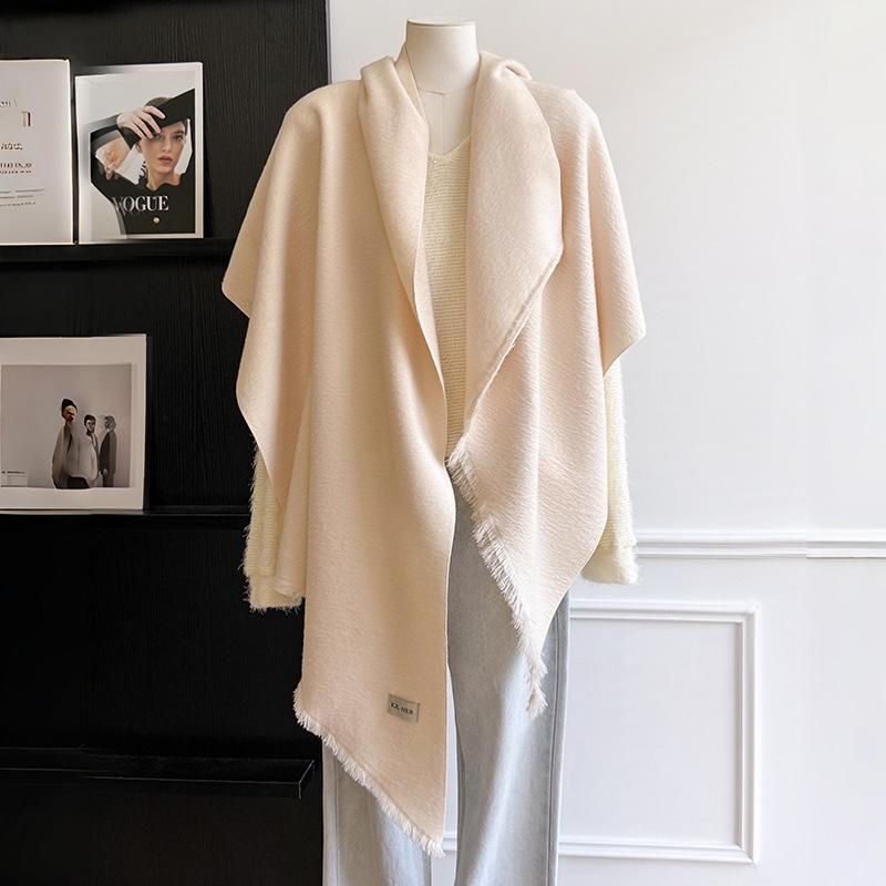 New Winter Cashmere Scarf For Women Soft Solid Color Tassel Shawl Wrap Thick Warm Blanket Echarpe Pashmina Female Scarves