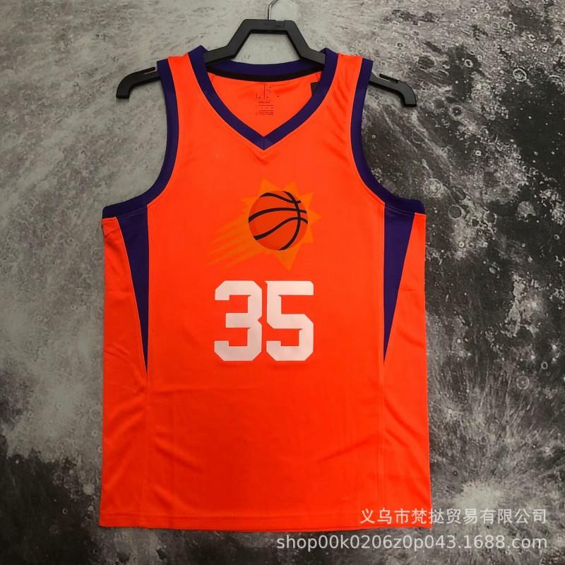 Phoenix Suns NBA Basketball Jersey Kevin Durant 35 Embroidered Fan Wear Cotton V-Neck Sleeveless Sportswear Men Women