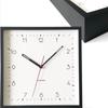 KATOMOKU Square Clock 3, Black, km-114BKRC, Hinoki Wood Wall Clock with Continuous Second Hand, 30.8 X 30.8 X 5cm (Radio-Controlled)