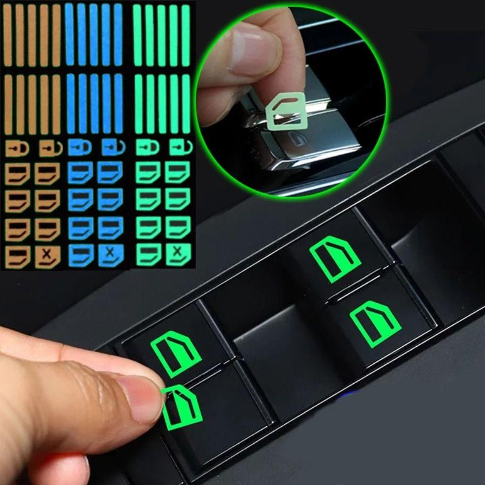Автоаксессуары Наклейка на автомобиль Флуоресцентные наклейки Светящаяся наклейка Новая наклейка на переключатель стеклоподъемника