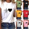 Women Fashion Casual Printing Loose Comfortable Tops T-shirt Blouse