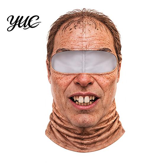 Уютный головной убор, смешная лыжная маска старика, Балаклава с реалистичным принтом лица для катания на сноуборде, Зимний, Ветрозащитный, Полный костюм для катания на велосипеде, лыжах, активного отдыха