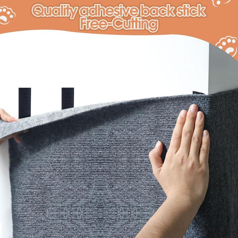 Wall Anti Cat Scratch Sofa Diy Cats Scratch Board Sofa Protection Self-Adhesive Carpet Cats Scratch Board Paws Sharpen Trimmable