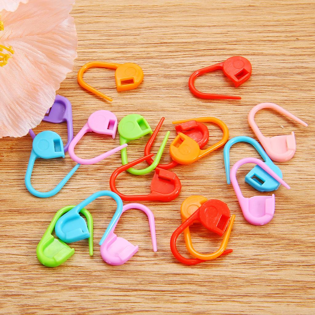 50pcs Mix Color Plastic Knitting Tools Locking Stitch Markers Crochet Latch Knitting Tools Needle Clip Hook