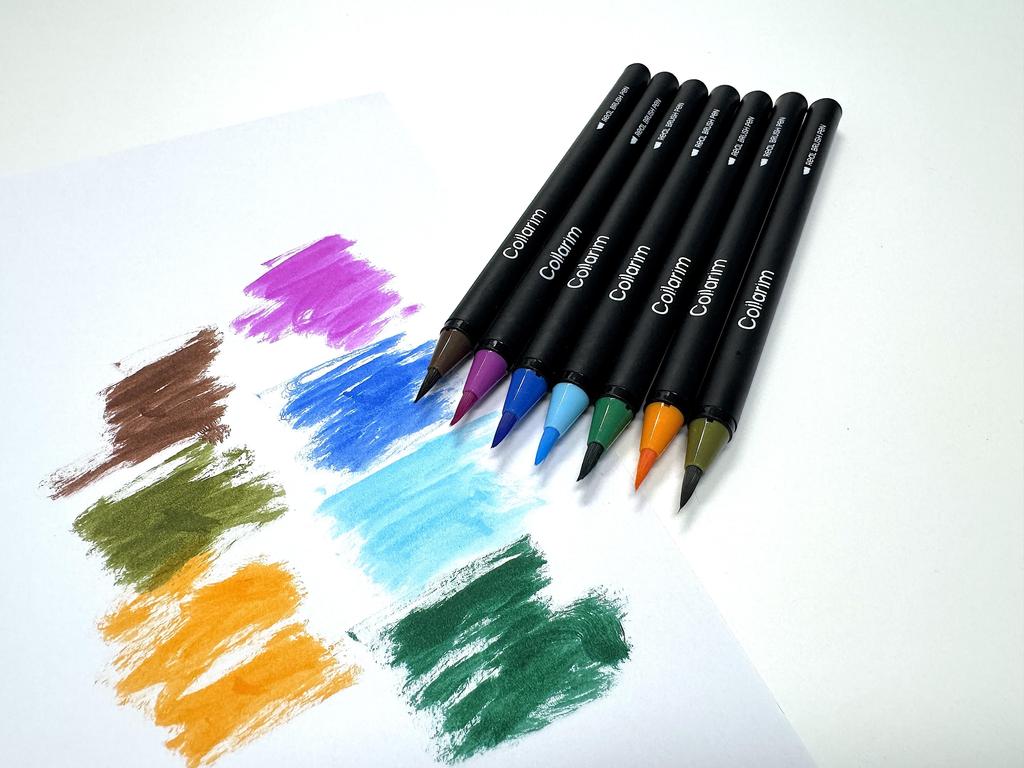 24 Colors Watercolor Brush Pens Set - Includes Water Brush & Fineliner Pen for Calligraphy