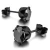 1Pc Punk Men Women 6/8mm Black Six Claw Cubic Zirconia Stud Earrings Jewelry