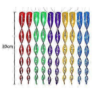 Windproof Bird Repellents - 10 pcs Laser Spiral Rotating Bird Repellents in 5 Colors (30cm)