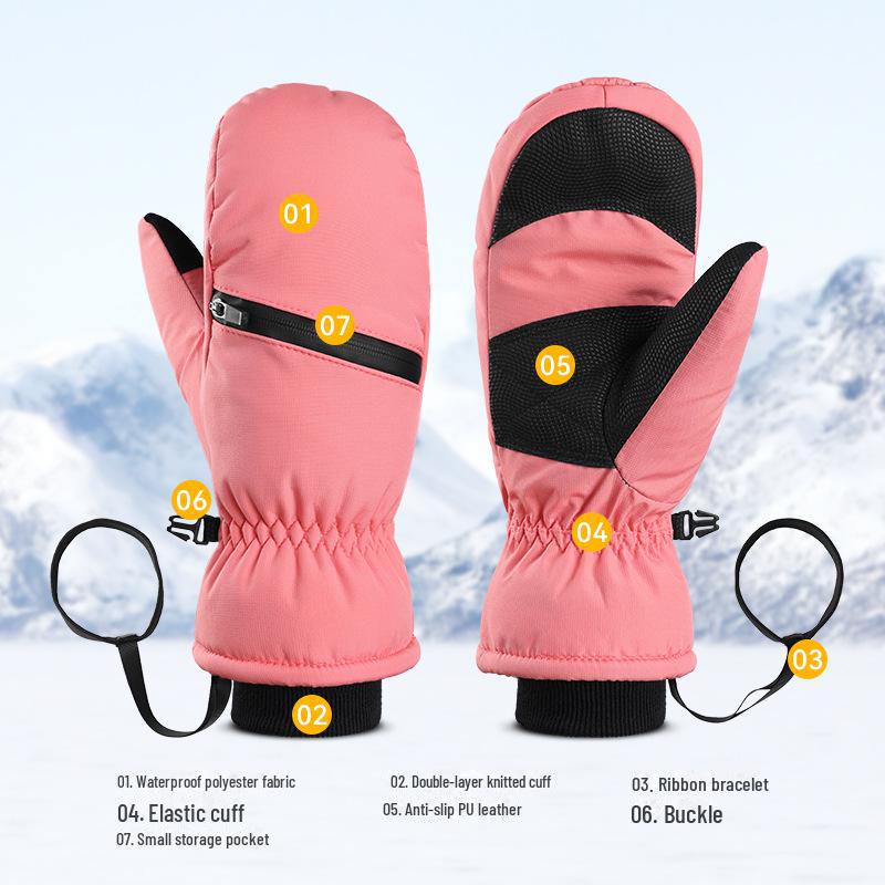 Waterproof Warm Ski Gloves for Men & Women - Winter Outdoor Mountaineering & Cold-Proof Gear