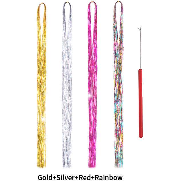 Цветные лазерные накладные пряди для волос