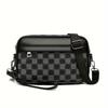 Stylish Men'S Pu Leather Shoulder Bag - Versatile Crossbody & Clutch, Adjustable Strap, Black