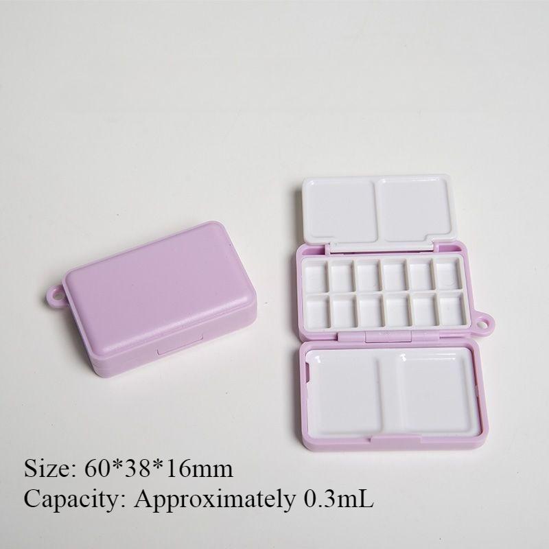 12/24 Colors Small Portable Pigment Box Watercolor Empty Box Small Grid Painting Enthusiasts To Sketch Doodle Art Painting Tool
