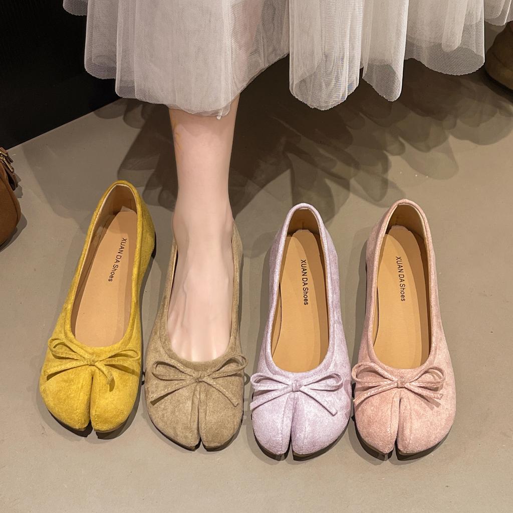 Женские балетки с бабочкой и узлом, модные туфли без застежки на плоской подошве, удобные туфли-балетки с мягкой подошвой