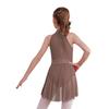 Girls Glittery Lyrical Dance Dress - Rhinestone Decor & Irregular Hem for Stage Performances