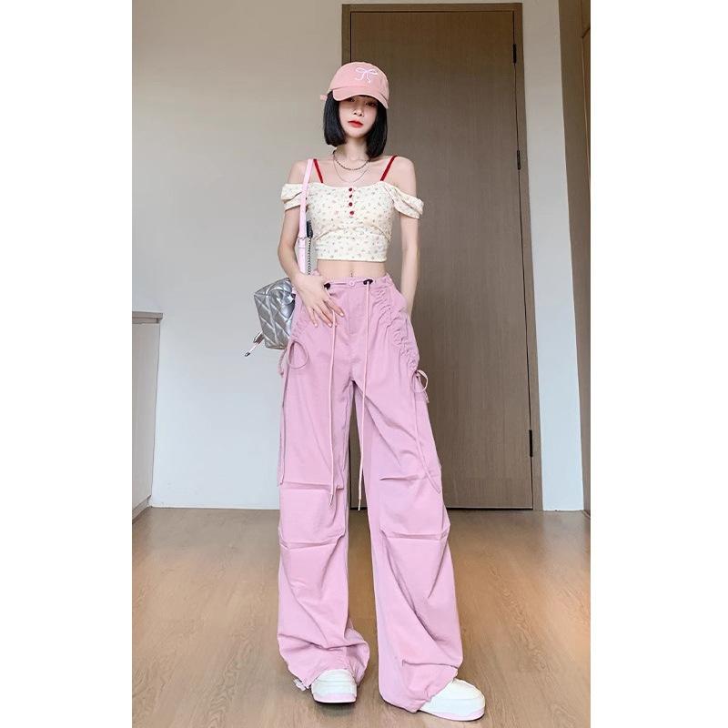 Parachute Work Casual Pants for Women In Summertime New Loose Fast-drying Paratrooper Wide-leg Trousers