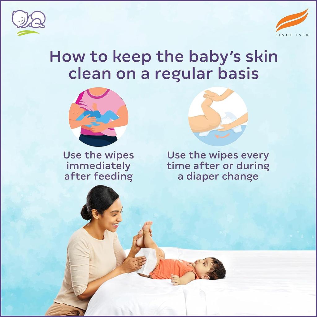 Himalaya Нежные детские салфетки 72 штуки Ткань на растительной основе Алоэ вера Индийский лотос