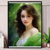 5DDIY Алмазная картина Женский портрет Картина Полный квадрат Круглый Алмаз Вышивка Портрет Мозаика Цветок Украшение для дома