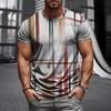 Инновационная мужская футболка с 3D-полосками и геометрией, летняя уличная футболка с коротким рукавом, хипстерские повседневные топы в стиле Харадзюку