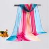 Women Summer Scarf Color Matching Thin Soft Breathable Sunshade Anti-UV Chiffon Neck Decoration Summer Shawl Clothes Accessory