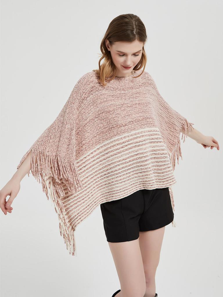 Трикотажная рубашка с кисточками и рукавами «летучая мышь»