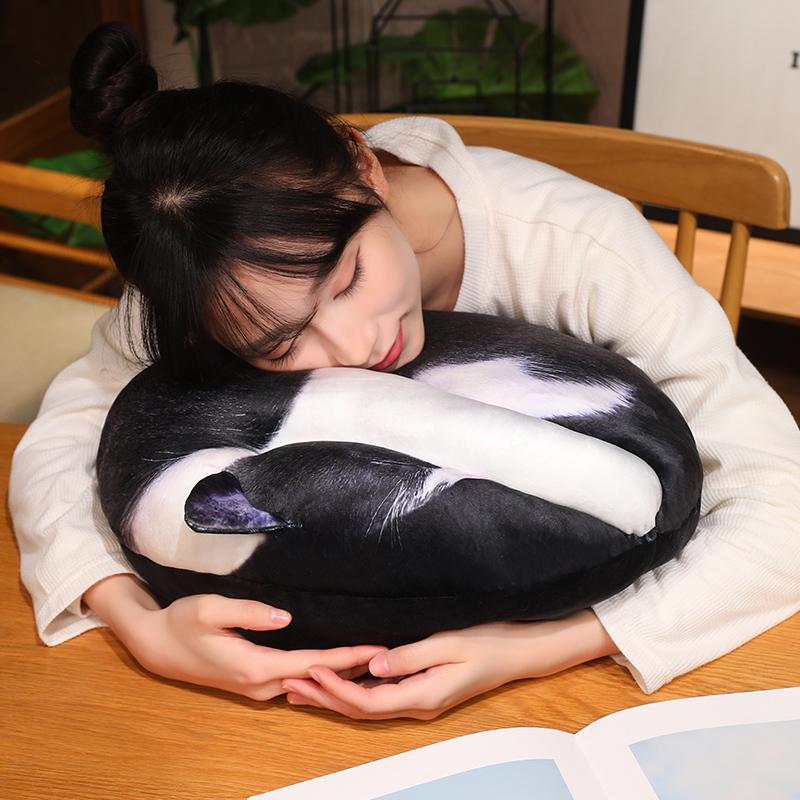 45 см Подушка-кошка Мягкая Милая Плюшевая Набивная Кукла Забавная Животная Кошка Подарок на День Рождения Подушка Декор для Дома Подушка для Отдыха на Диване Кровати