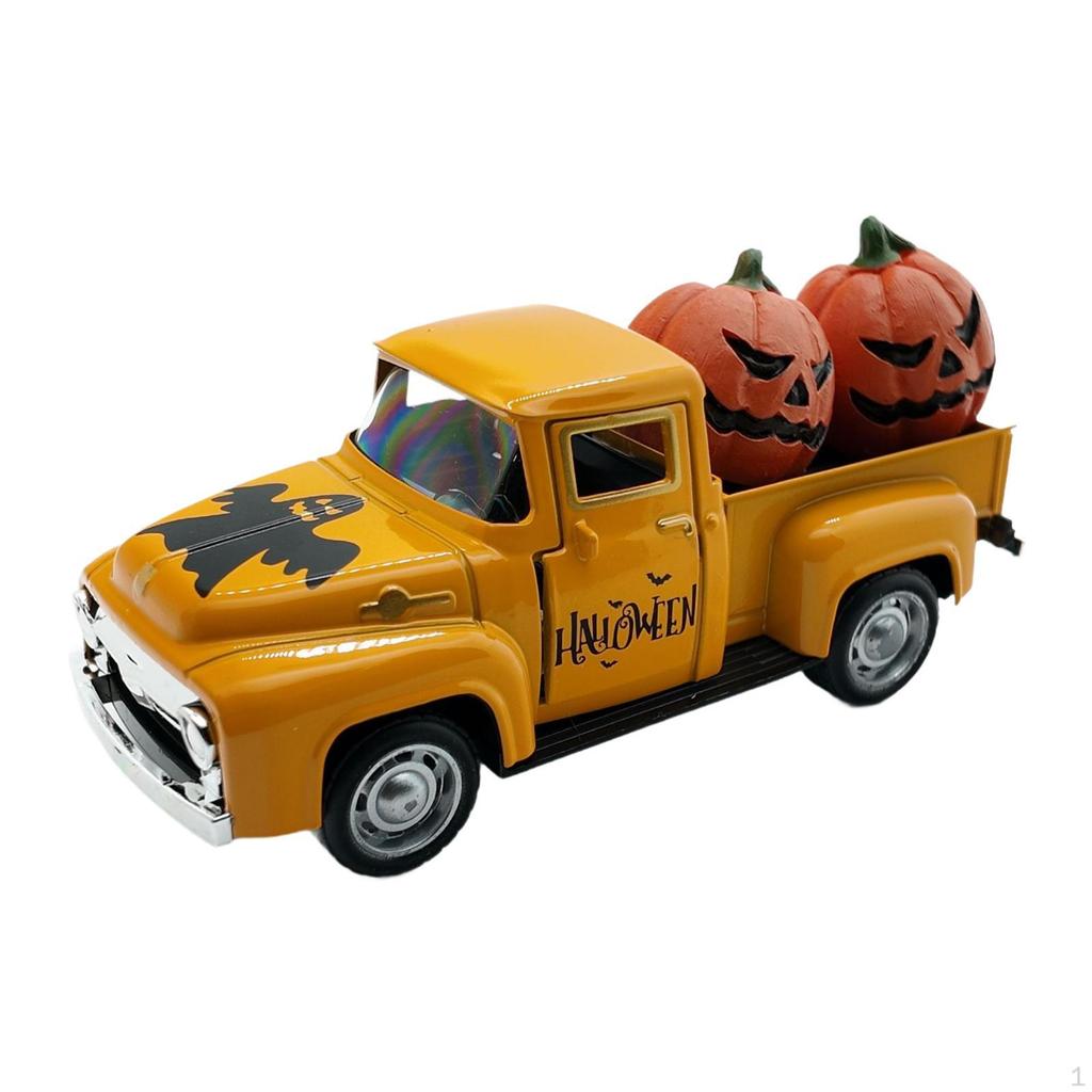 Halloween Alloy Truck Model Table Decor Creative Scary Pumpkin for Favor