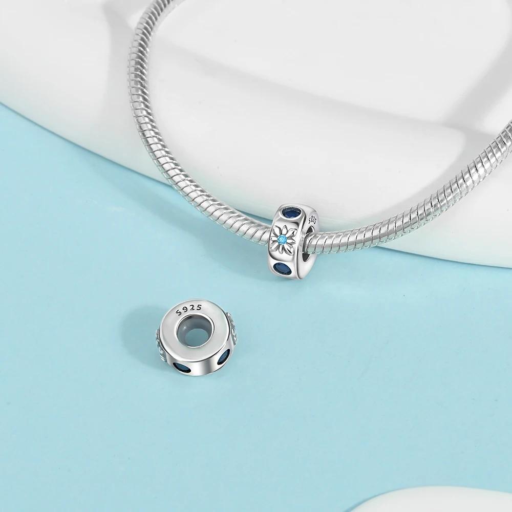 Шармы Plata Синий Снежинка Сердце Медь Покрытие Для Шармов Медь Покрытие Оригинальный Браслет Для Изготовления Украшений
