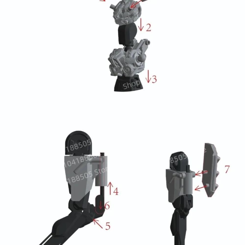 Конструктор MOC Подвижные суставы Человеческие скелеты Вооруженные кролики Меха-оружие Собранные модели Украшения Головоломки Игрушки Подарки