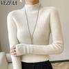 Women's Fashion Casual Fall Winter Solid Color Print Long Sleeve High Neck Sweaters