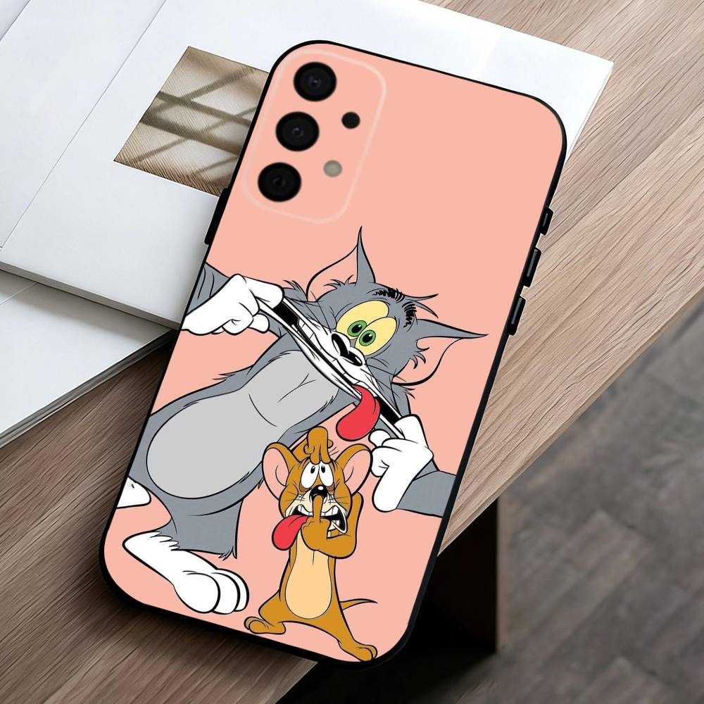 F-Funny TomS Cartoon J-JerryS phone Case For Samsung Galaxy A73,A72,A71,A70,A53,A52,A51,Others Soft Black Shell
