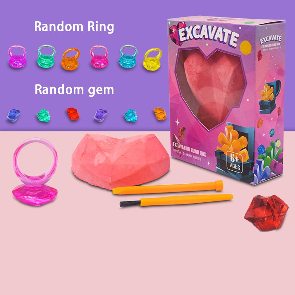 Набор для раскопок драгоценных камней DIY Кристалл Драгоценный камень Морская звезда в форме сердца Бриллиант Археологические раскопки Обучающие игрушки для детей