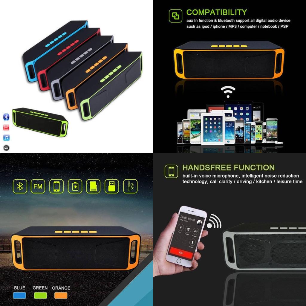 Стильный мини-динамик Bluetooth с двумя каналами и USB-подключением для использования на рабочем столе и в автомобиле