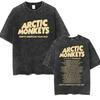 Couple Vintage Washed Oversized Short Sleeve T Shirt Y2k Hip Hop Streetwear Retro Rock Arctic Monkeys Music Album Graphic Tees
