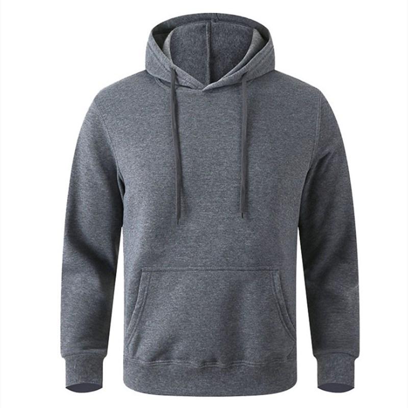 Men's Casual Hoodies Fleece Hip Hop Solid Pullover Sweatshirt Men Sportswear Clothing Sweatshirt Men's Clothing