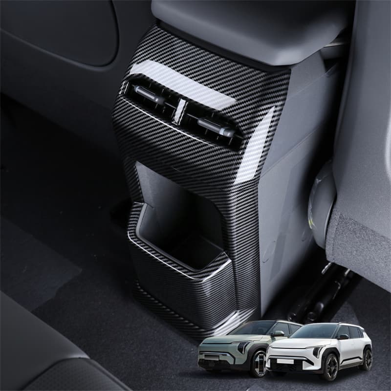 Для Kia EV3 2024 2025 Отделка центральной консоли из углеродного волокна, кнопок стеклоподъемника, центрального воздуховода, накладка на задний ряд, аксессуары для тюнинга автомобиля, LHD