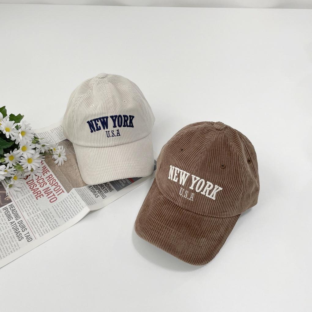 Women's and Men's Daily Corduroy New York Ball Cap Baseball Hat