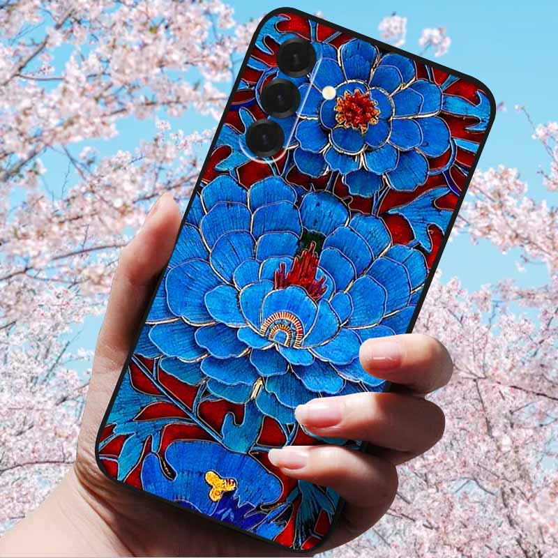 Для Samsung Galaxy A56 A36 A26 5G Чехлы 3D Рельефный Цветок Тиснение Мягкий Силикон Для A56 A36 5G 3D Мультяшный Чехол Сова Ракушка 3D Рельеф