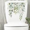 Green Plant Leaves Flower Toilet Stickers Bathroom Wall Decor Decals Living Room Home Decoration Beautify Self-Adhesive Poster