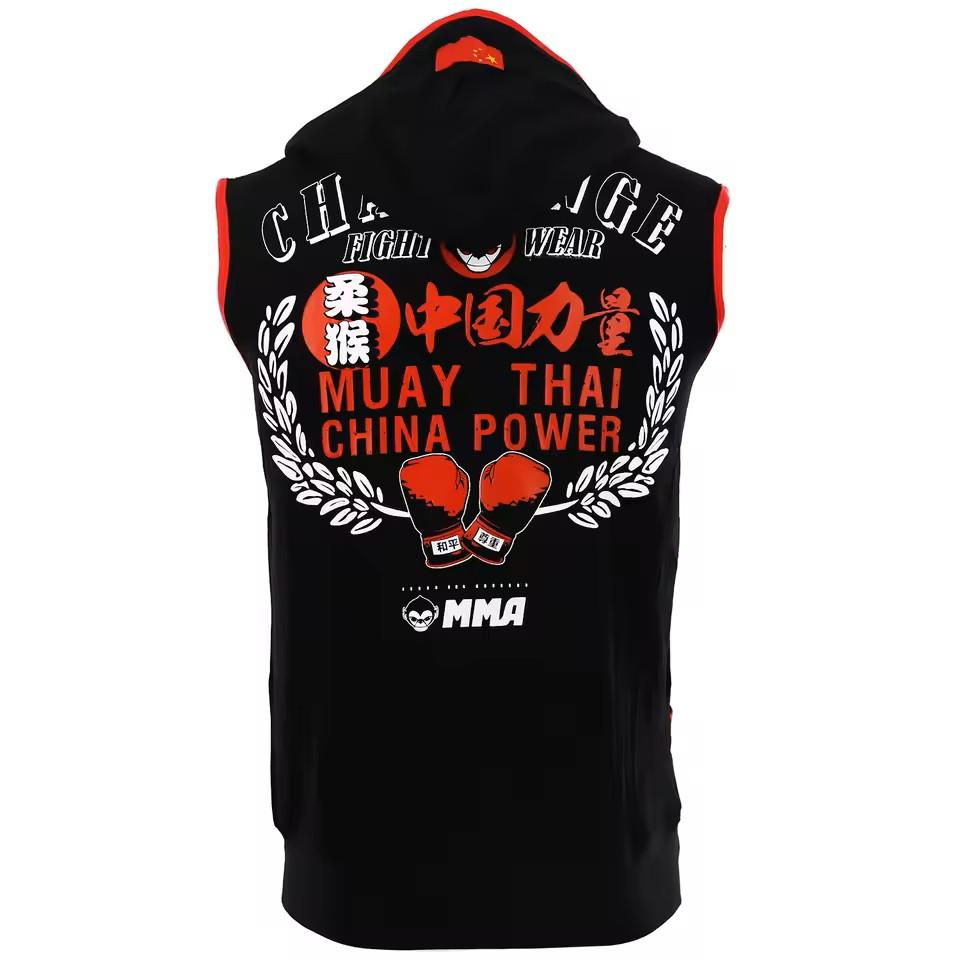 Муай Тай Кикбоксинг UFFC MMA Смешанные Боевые Искусства Куртка Толстовка Худи Мужская Женская Детская Унисекс Без Рукавов Принт Спорт Зал Фитнес Тренировка