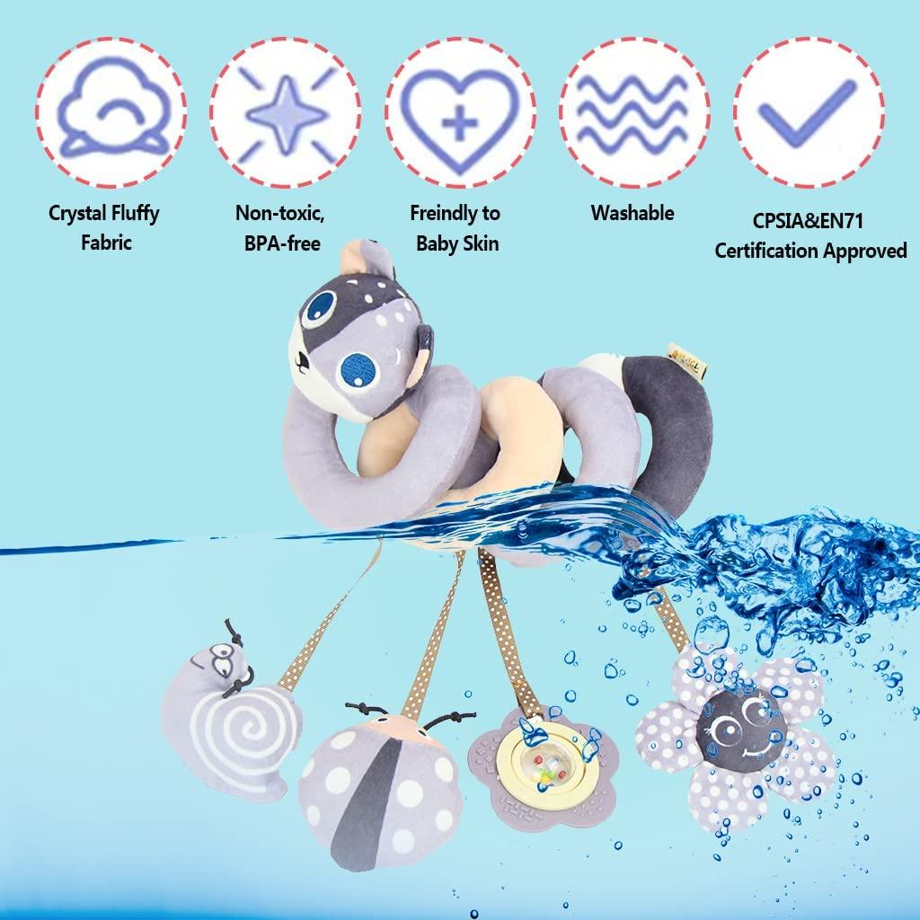 Спиральная игрушка для занятий спортом, детская спиральная кровать, игрушка-коляска, удобная коляска, плюшевая игрушка для мальчиков и девочек, красочные спиральные подвесные игрушки для автокресла