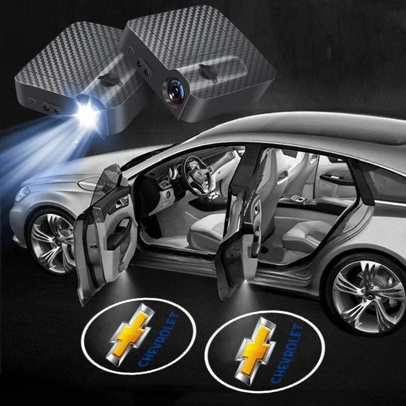 Car Door Welcome Lights No Drill Design HD car Logo Projector Fit Chevrolet Silverado Impala Malibu Equinox Cruze Camaro Blazer LZ3