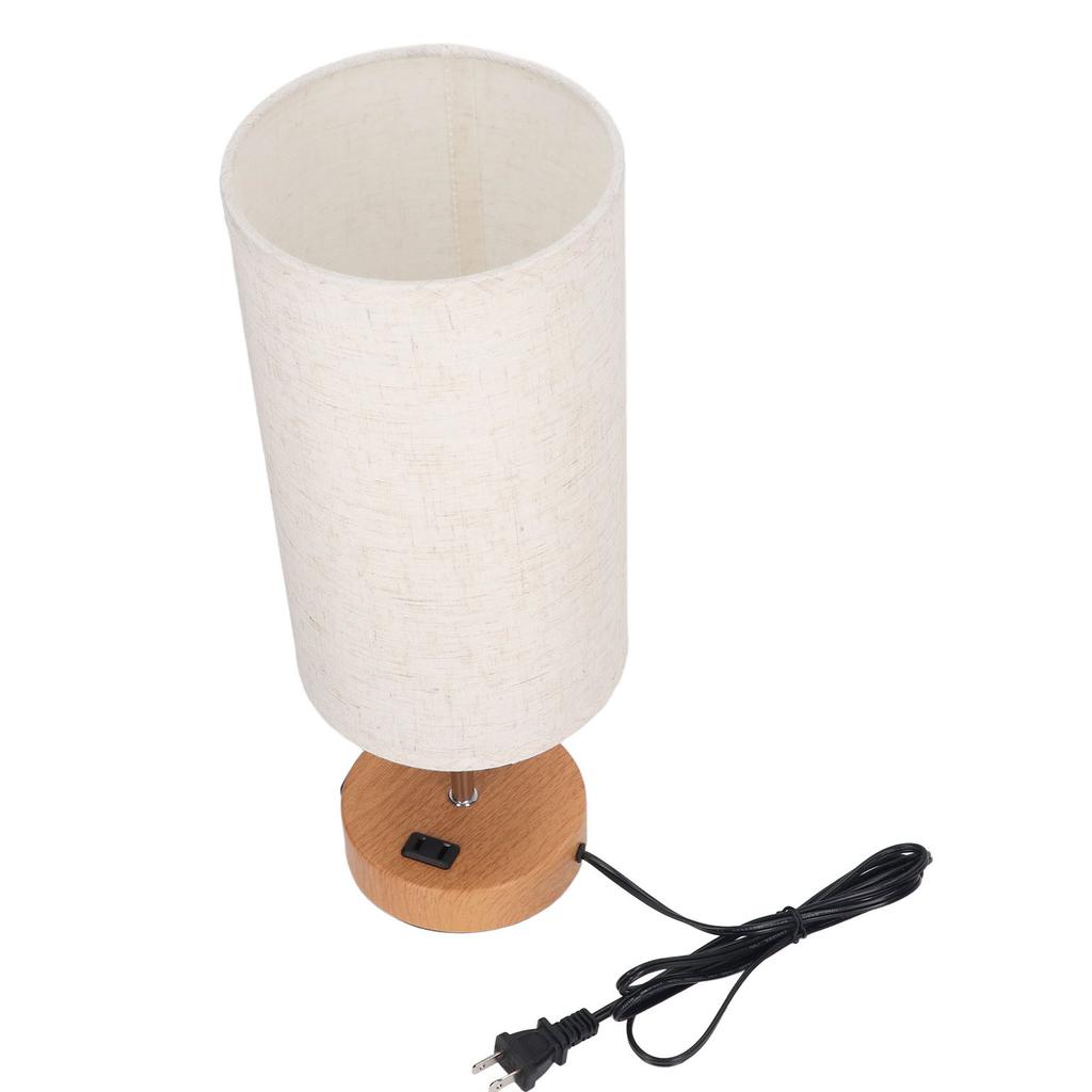 Настольная лампа с сенсорным управлением, металл и ткань, зарядка через USB, три светодиодных лампы на прикроватной тумбочке с деревом