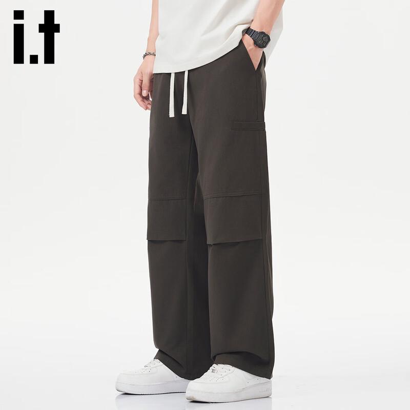 Izzue IT Men's Wide-Leg Straight Cargo Pants