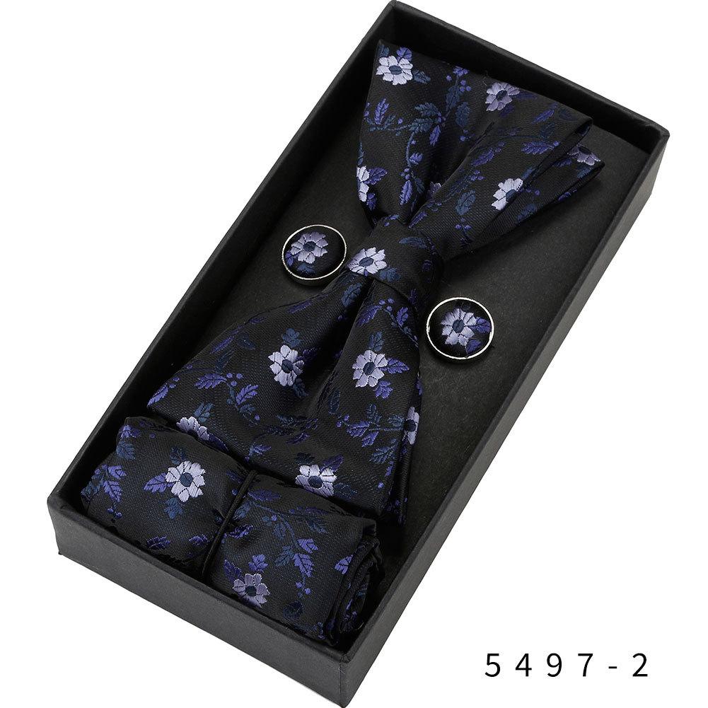 Мужской набор: Формальный и повседневный галстук-бабочка, запонки и нагрудный платок - Корейский стиль для свадеб и мероприятий