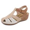 2024 Sandals Women's Cross-border Color Matching Car Line Mother Shoes Large Size Sandals Wedge Heel Drag SKT