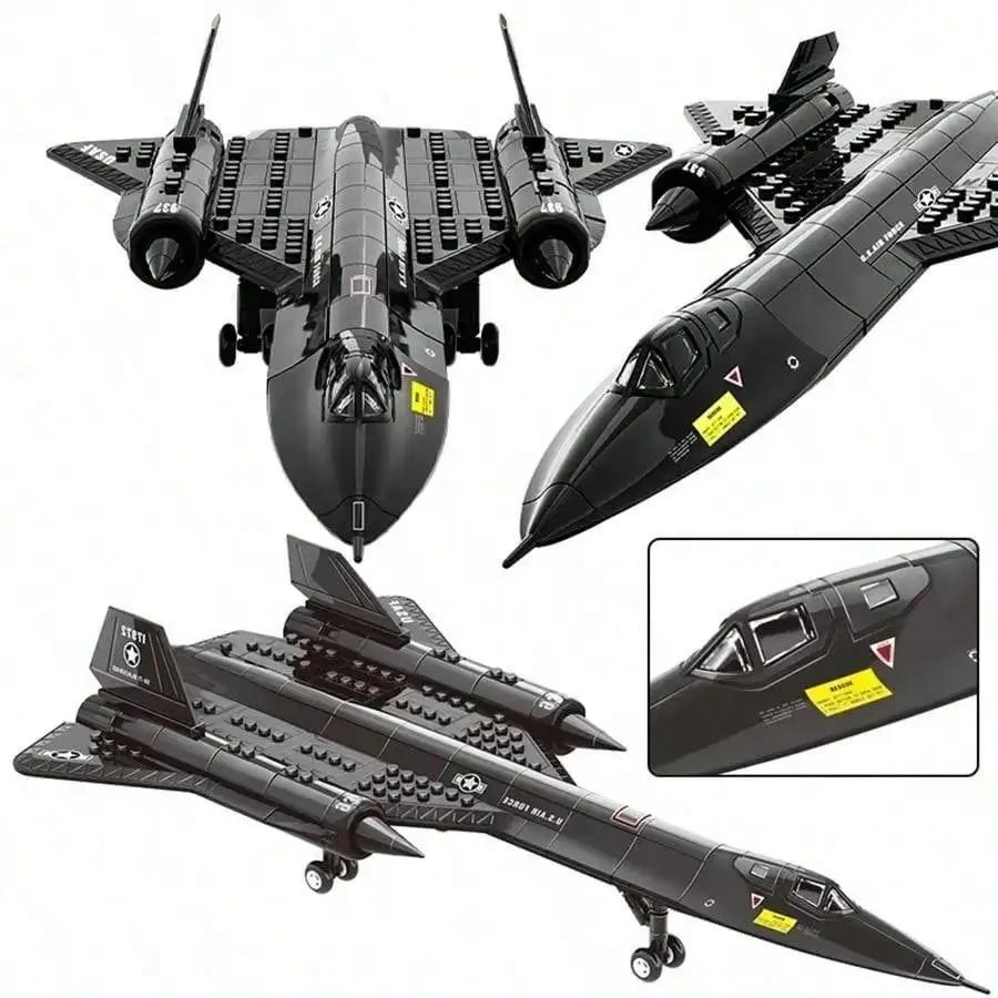 Конструктор MOC «Шпионский самолет SR-71 Blackbird» STEM Обучающие игрушки Подарок для детей Креативная военная модель