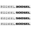 3D ABS Car Sticker Tail Trunk Number Letters Badge for Mercedes Benz 300SEL 500SEL 560SEL 600SEL Emblem Decals Decoration