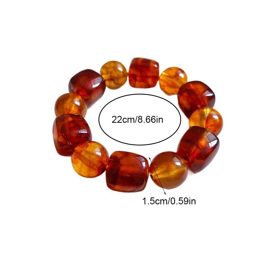 Round Beaded Bracelet Square Acrylic Hand Jewelry Cute Women Bracelet Gifts
