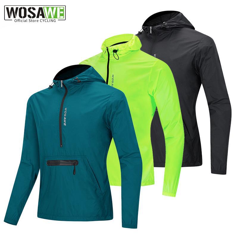 Wosawe Велосипедная куртка с капюшоном Hi Vis Водонепроницаемая ветрозащитная велосипедная куртка из ветрозащитного трикотажа