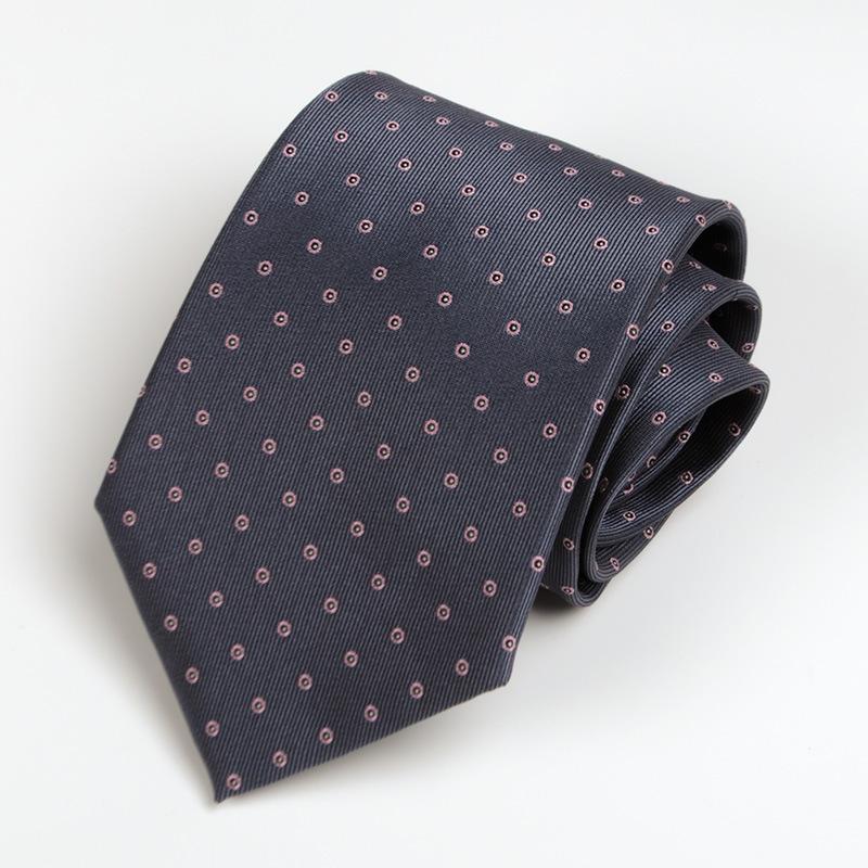 Men's Formal Fashion Professional Business Tie 8cm Polka Dot Pattern Blue New Suit Tie