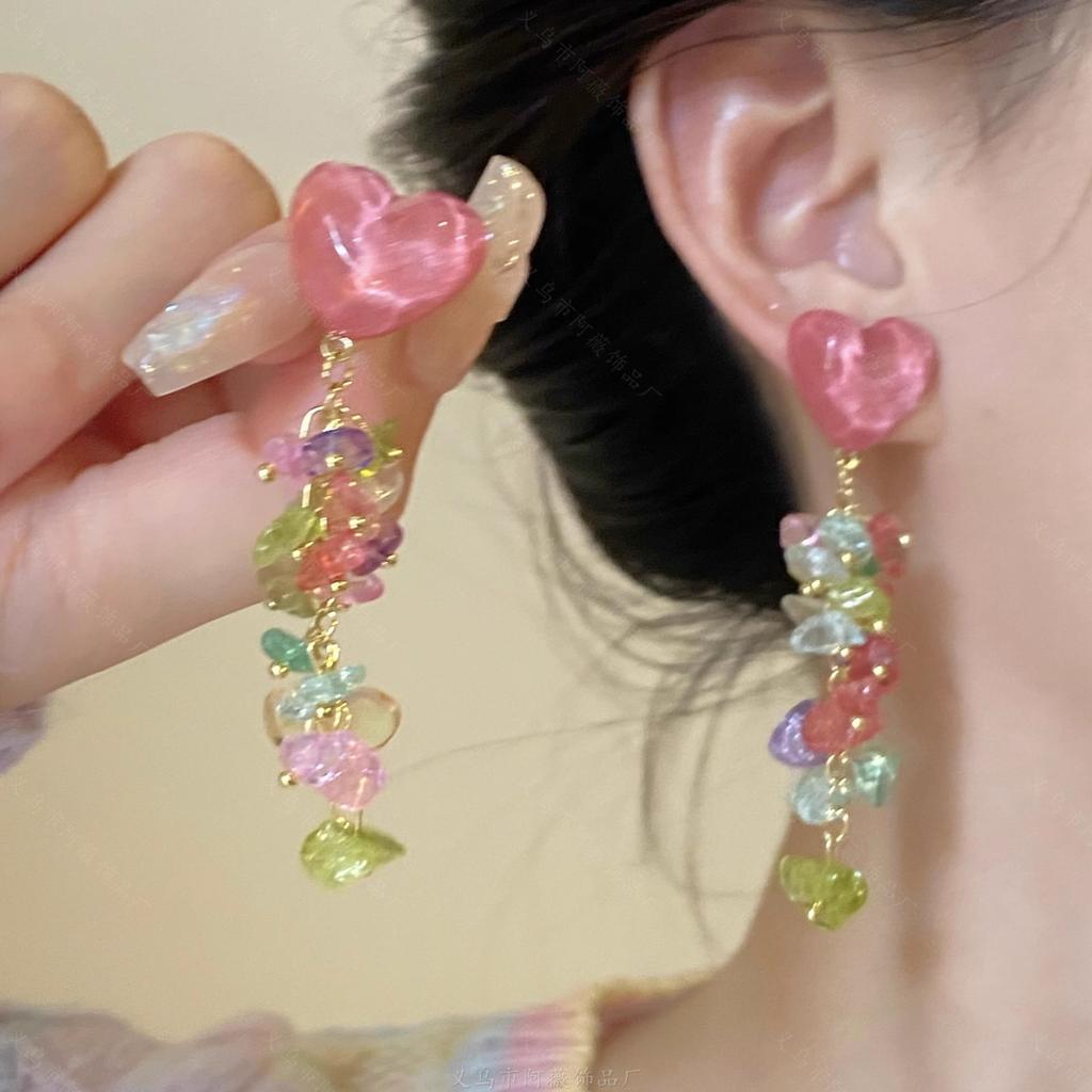 Silver Needle with Diamonds Flower Stripes Pearl Stud Earrings Medieval Vintage Retro Earrings Light Luxury Niche Earrings